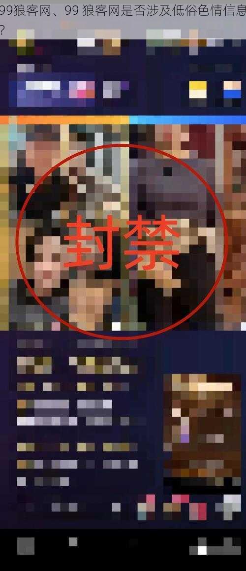 99狼客网、99 狼客网是否涉及低俗色情信息?